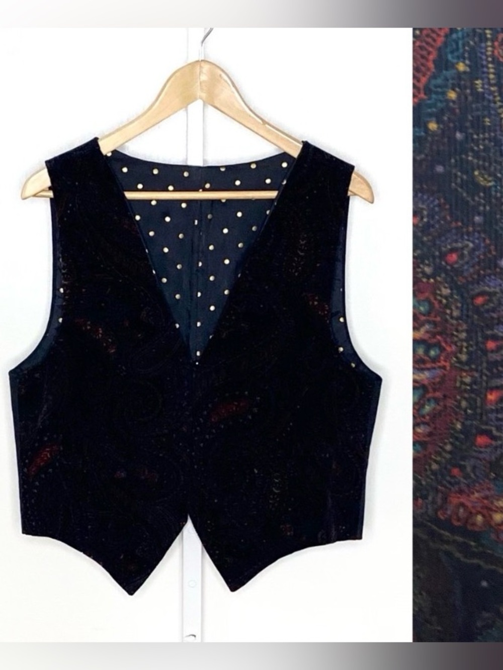 Vintage 90’s Aesthetic Paisley Corduroy Tapestry Vest Dark Academia Boho Indie